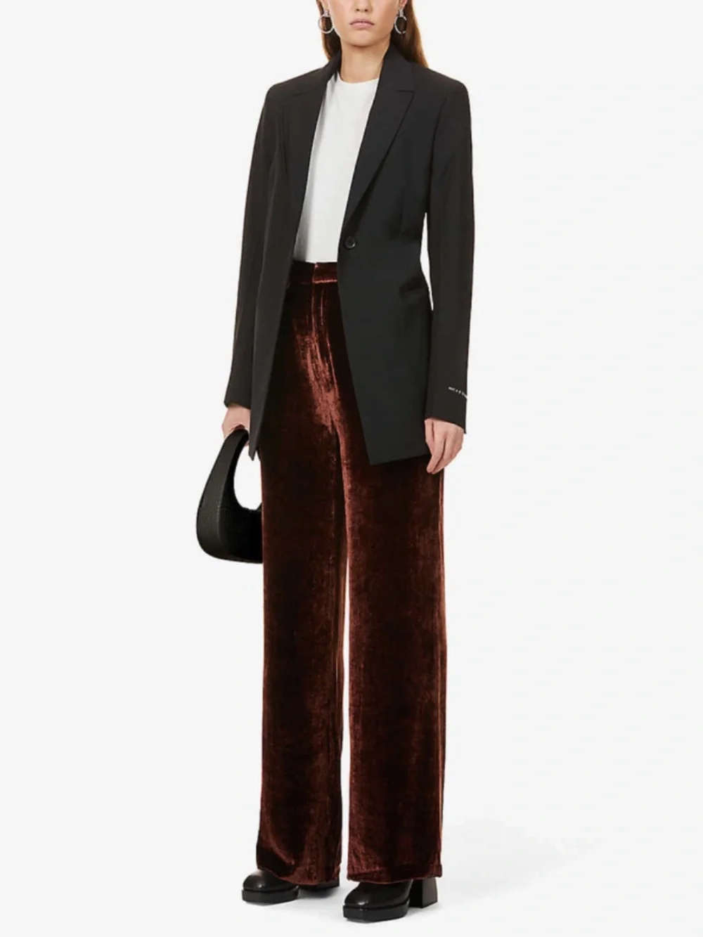 NEW Reformation Wes Velvet Pant Chestnut 2